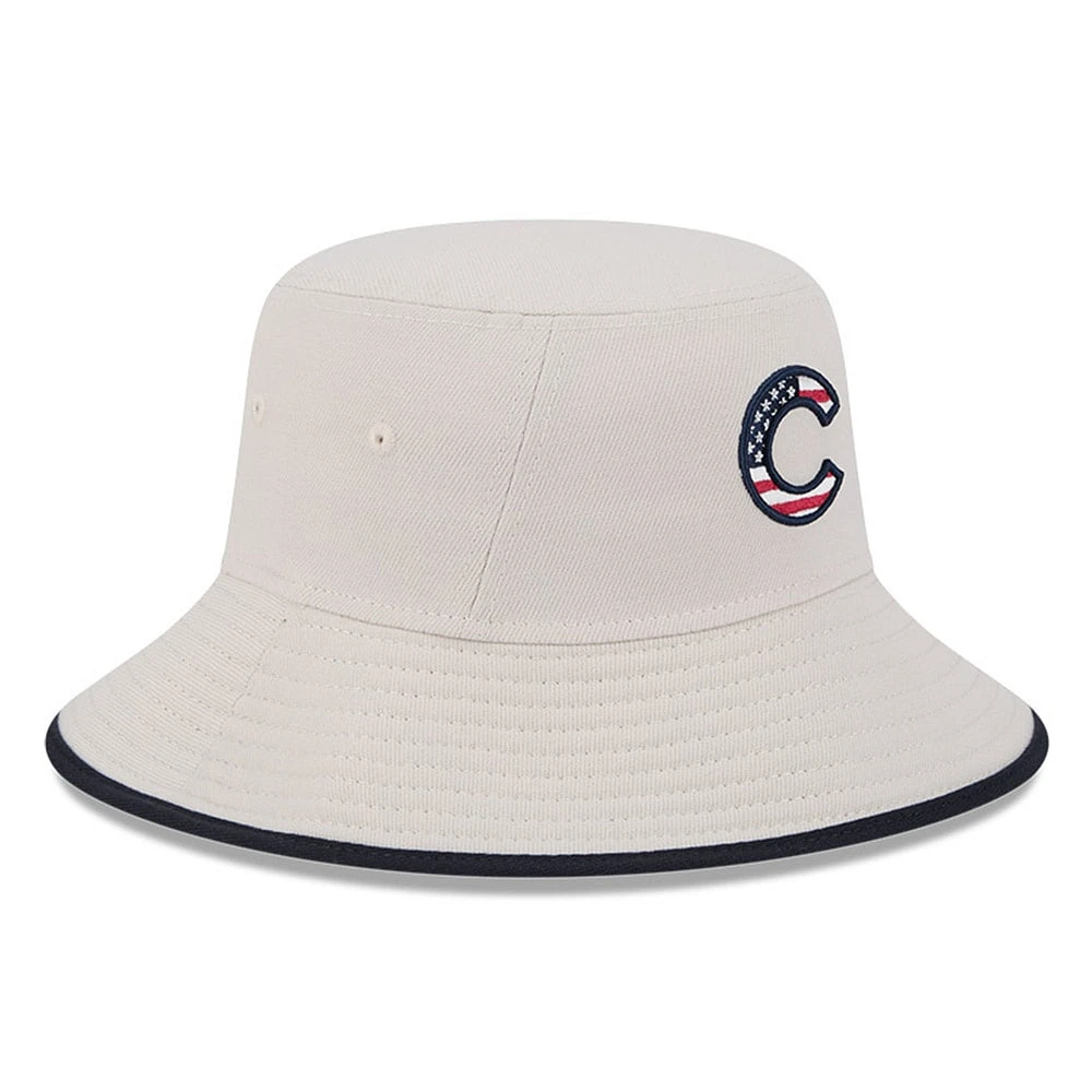 Men's New Era  Khaki Chicago Cubs 2024 Fourth of July Bucket Hat