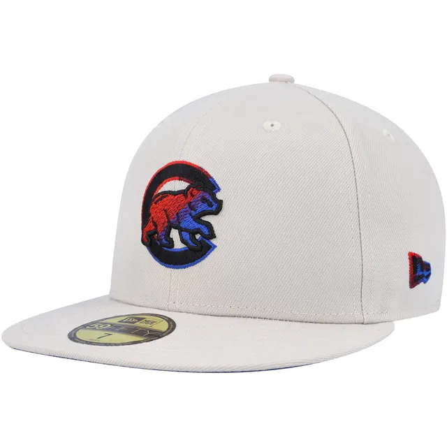 Chicago Cubs New Era Retro 59FIFTY Fitted Hat - Stone/Navy