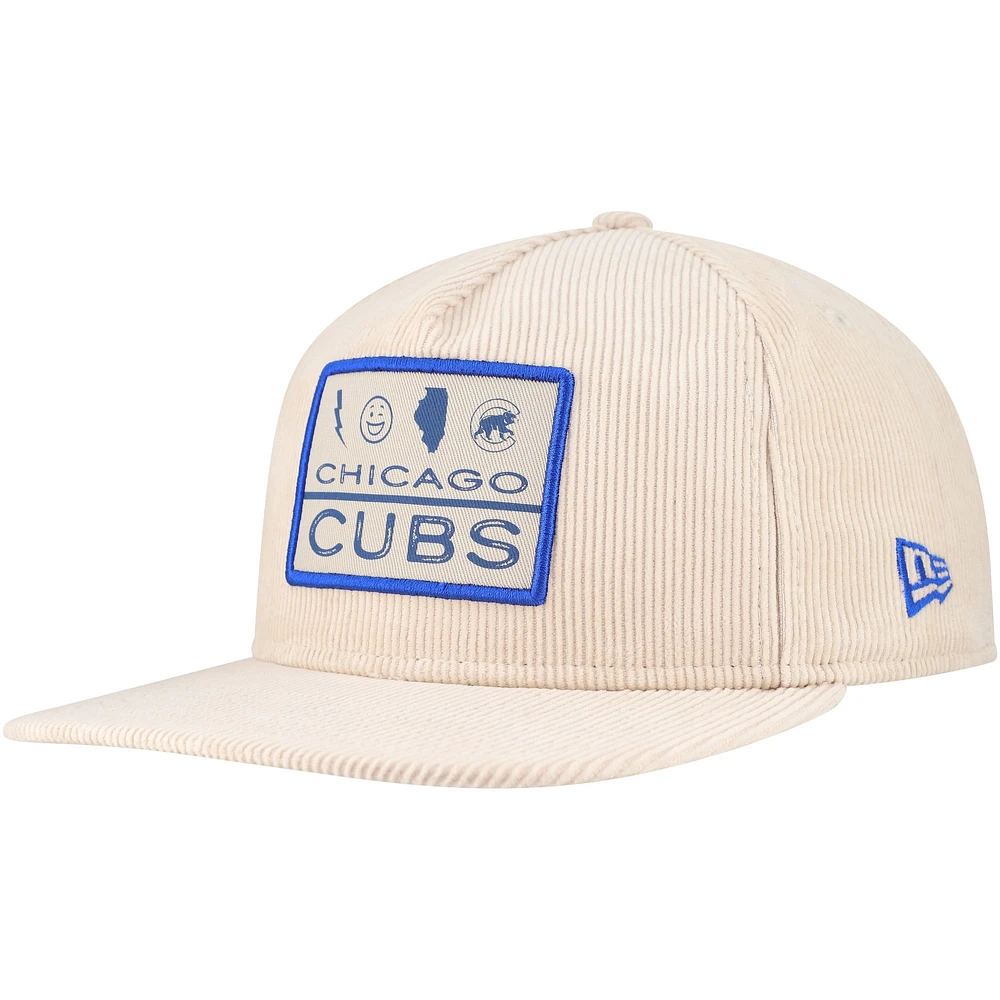 Casquette Snapback de golfeur essentiel d'été des Chicago Cubs New Era kaki pour hommes