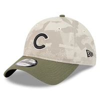 Men's New Era Light Beige/Olive Chicago Cubs 2025 Armed Forces Day 9TWENTY Adjustable Hat