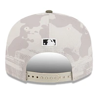 Men's New Era Light Beige/Olive Chicago Cubs 2025 Armed Forces Day Split Panel 9FIFTY Snapback Hat
