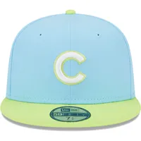 Men's New Era Light Blue/Neon Green Chicago Cubs Spring Color Two-Tone 59FIFTY Fitted Hat