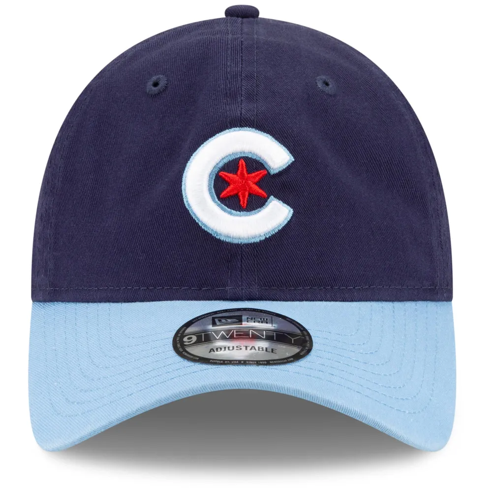 Casquette réglable 9TWENTY Chicago Cubs 2021 City Connect New Era pour homme, bleu marine/bleu clair