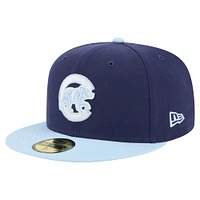 Casquette ajustée 59FIFTY bicolore bleu marine/bleu clair des Chicago Cubs de New Era pour homme