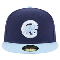 Casquette ajustée 59FIFTY bicolore bleu marine/bleu clair des Chicago Cubs de New Era pour homme