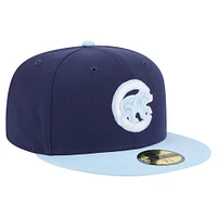 Casquette ajustée 59FIFTY bicolore bleu marine/bleu clair des Chicago Cubs de New Era pour homme