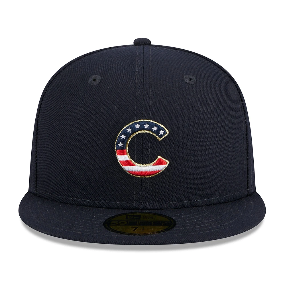 Casquette ajustée New Era Chicago Cubs 2023 Fourth of July 59FIFTY pour homme, bleu marine