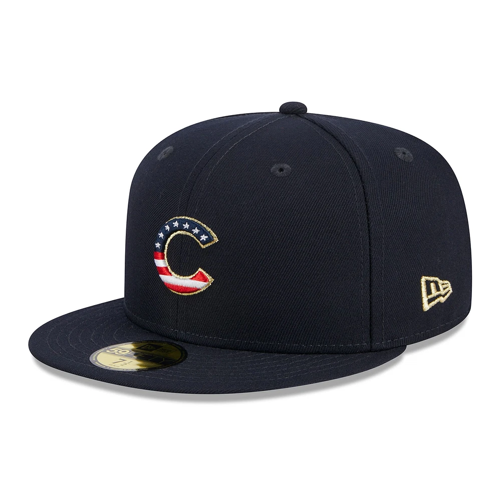 Casquette ajustée New Era Chicago Cubs 2023 Fourth of July 59FIFTY pour homme, bleu marine