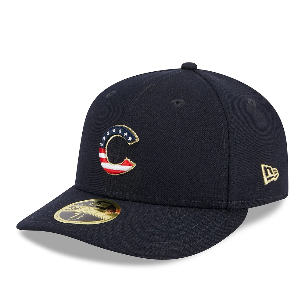 Casquette ajustée 59FIFTY Chicago Cubs 2023 Fourth of July Low Profile New Era pour homme, bleu marine