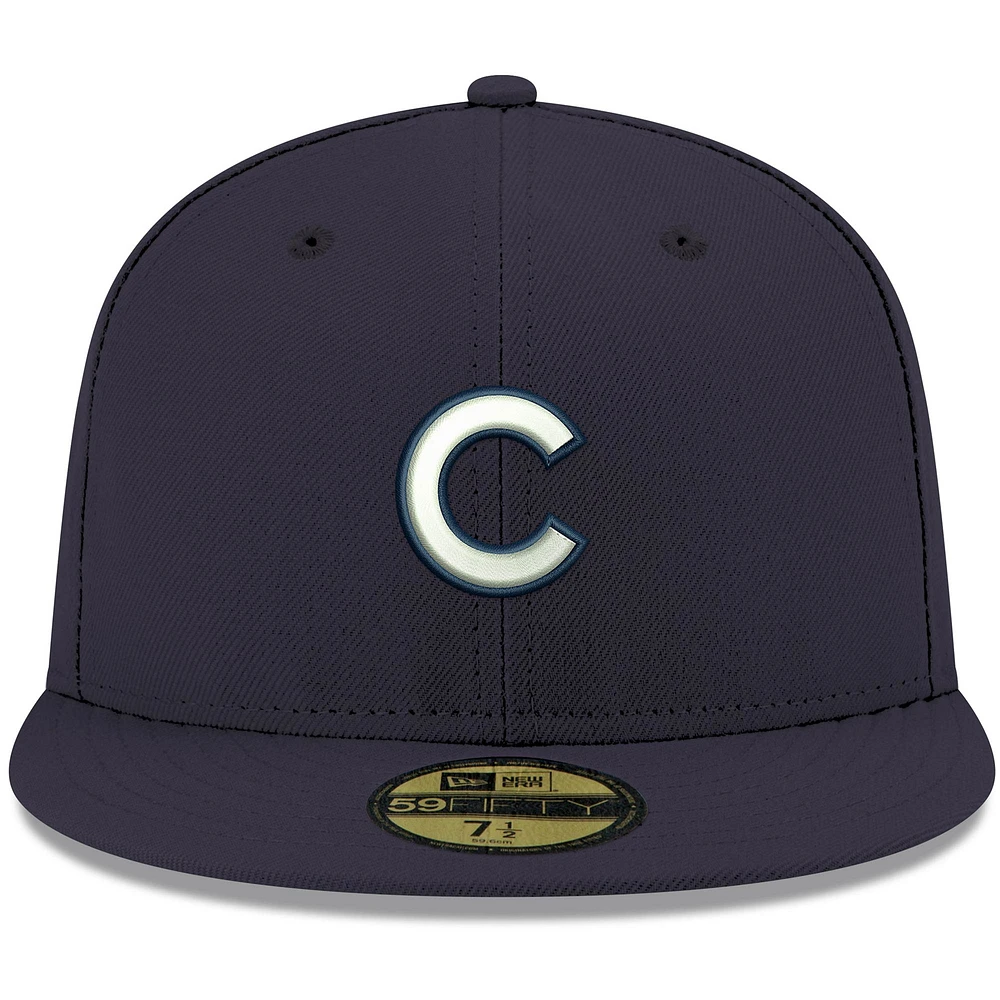 Casquette ajustée 59FIFTY bleu marine avec logo Chicago Cubs pour homme New Era