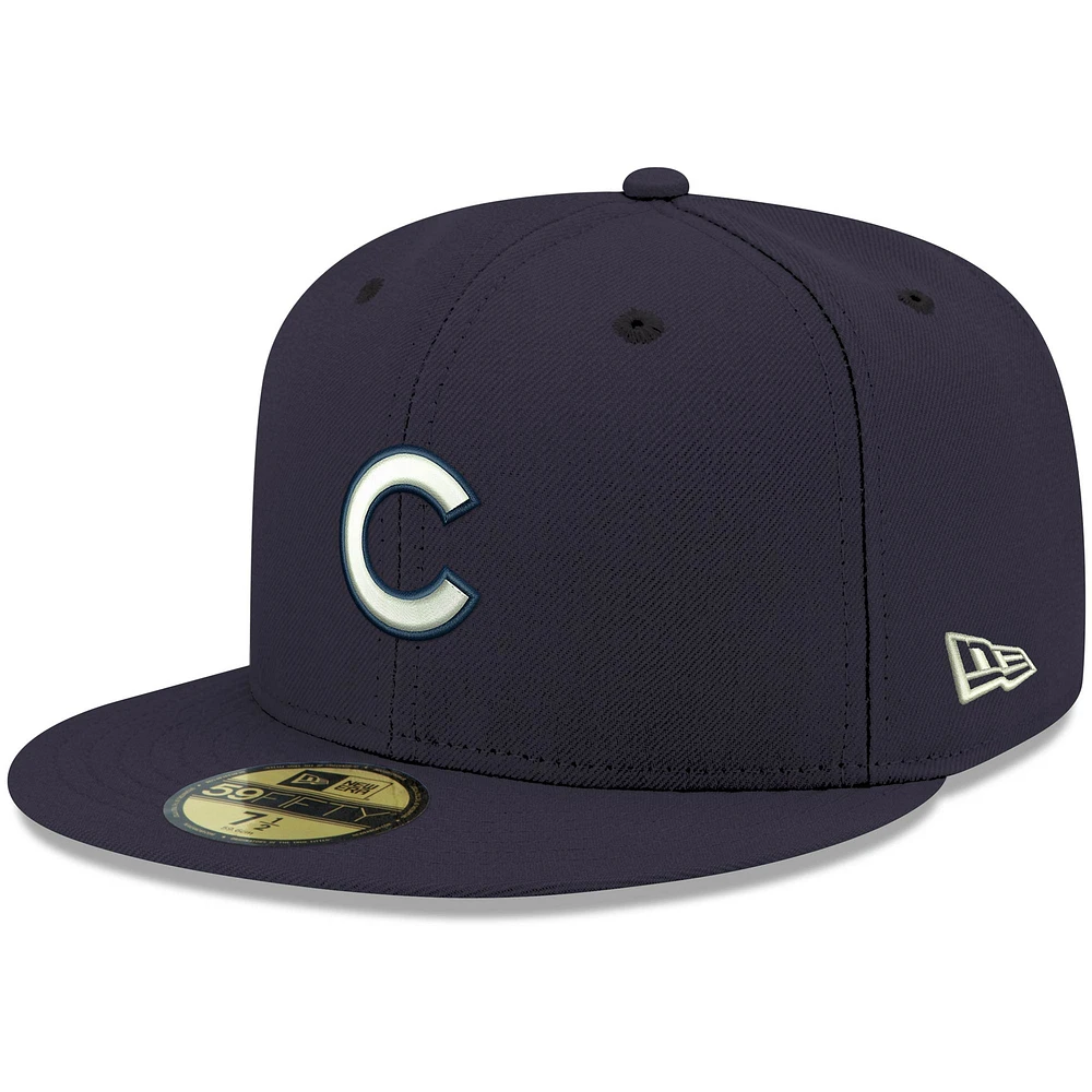 Casquette ajustée 59FIFTY bleu marine avec logo Chicago Cubs pour homme New Era