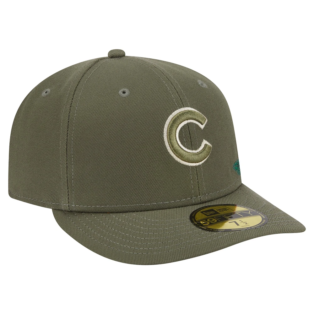 Men's New Era Olive Chicago Cubs Tonal Florals 59FIFTY Fitted Hat