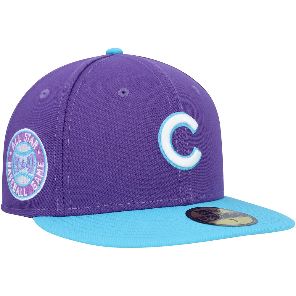 Casquette ajustée violette Chicago Cubs Vice 59FIFTY New Era pour homme