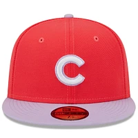 Men's New Era Red/Lavender Chicago Cubs Spring Color Two-Tone 59FIFTY Fitted Hat