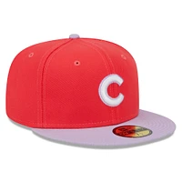 Men's New Era Red/Lavender Chicago Cubs Spring Color Two-Tone 59FIFTY Fitted Hat