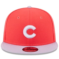 Casquette Snapback 9FIFTY Spring Basic Two-Tone pour homme Chicago Cubs New Era rouge/violet