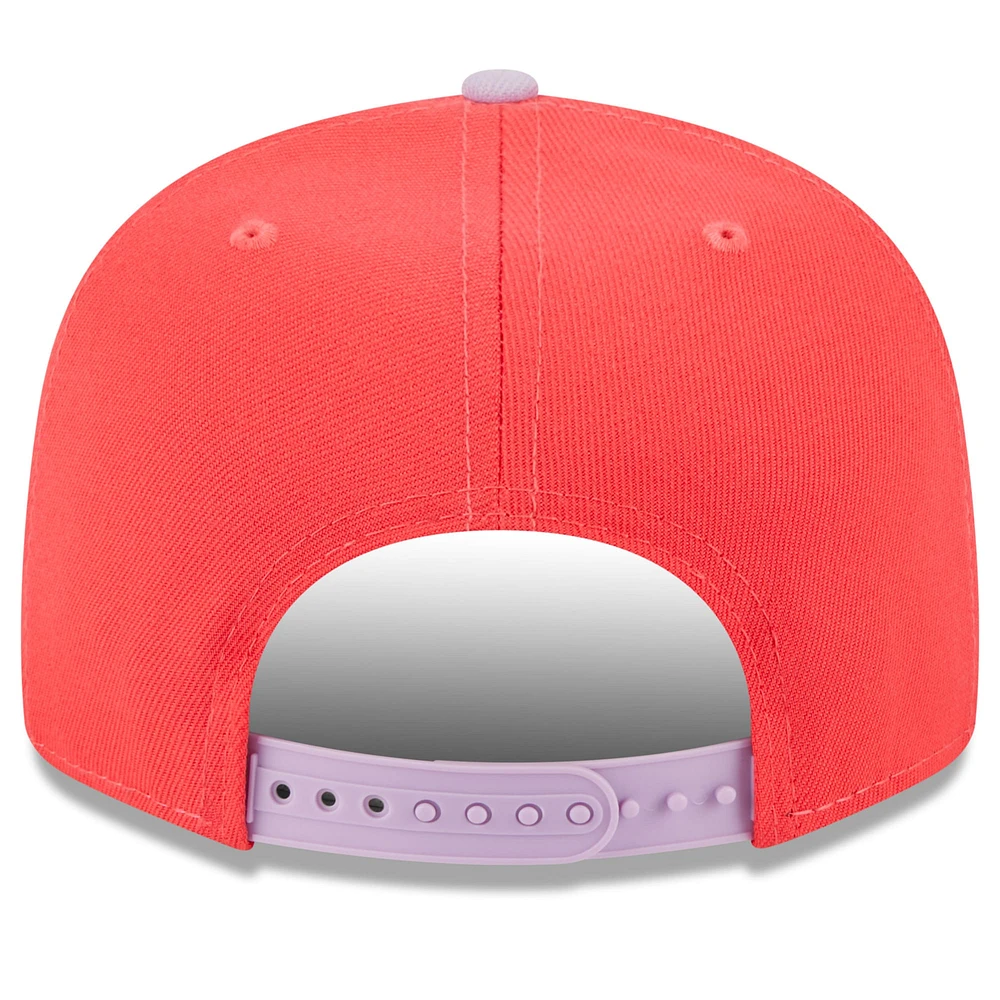 Casquette Snapback 9FIFTY Spring Basic Two-Tone pour homme Chicago Cubs New Era rouge/violet