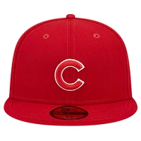 Men's New Era Red Chicago Cubs Logo 59FIFTY Fitted Hat