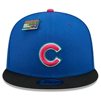 Casquette Snapback 9FIFTY New Era Royal/Noir des Chicago Cubs Pastèque Big League Chew Flavor Pack pour hommes