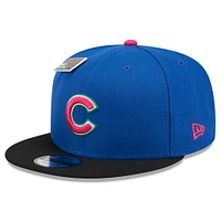 Casquette Snapback 9FIFTY New Era Royal/Noir des Chicago Cubs Pastèque Big League Chew Flavor Pack pour hommes