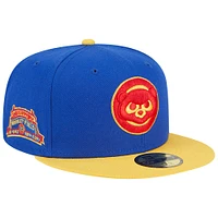 Casquette ajustée 59FIFTY Chicago Cubs Empire New Era pour homme, bleu royal/jaune