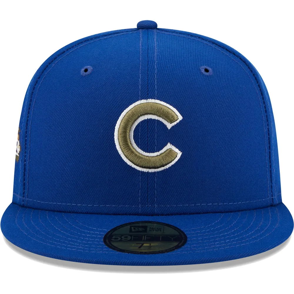 Casquette ajustée New Era Royal Chicago Cubs 100th Anniversary Spring Training Botanical 59FIFTY pour homme