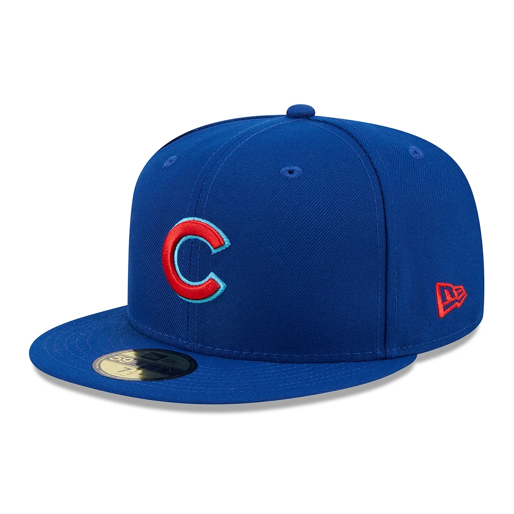 Casquette ajustée New Era Royal Chicago Cubs 2023 MLB Father's Day On-Field 59FIFTY pour homme