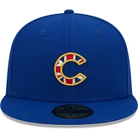 Men's New Era Royal Chicago Cubs 2023 MLB World Tour: London Series Flag Fill 59FIFTY Fitted Hat