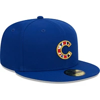 Casquette ajustée New Era Royal Chicago Cubs 2023 MLB World Tour : London Series Flag Fill 59FIFTY pour homme