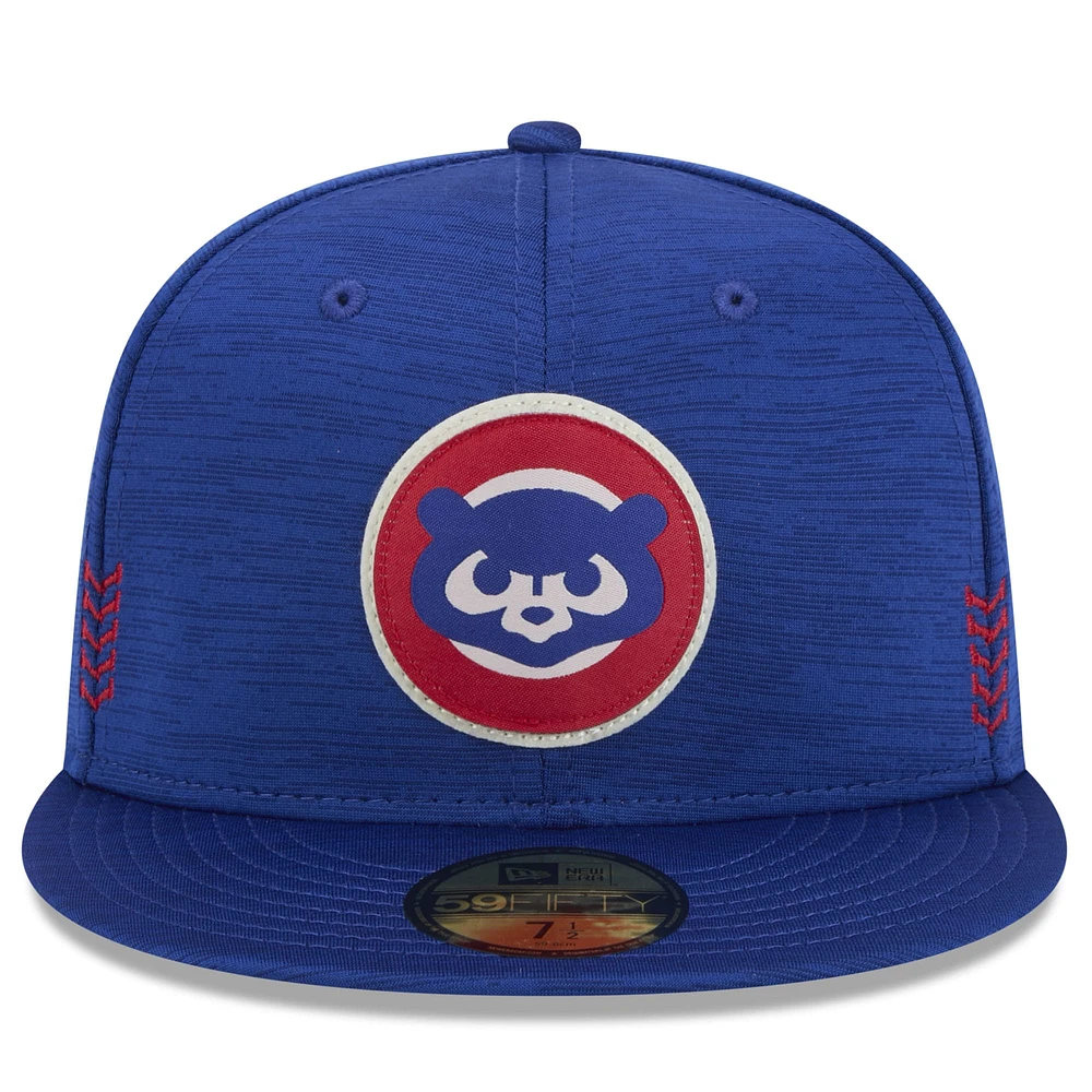 Men's New Era  Royal Chicago Cubs 2024 MLB Clubhouse 59FIFTY Fitted Hat