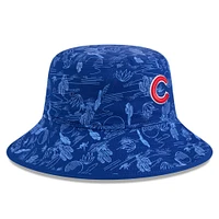 Bob d'entraînement de printemps 2025 New Era Royal Chicago Cubs pour homme, imprimé intégral