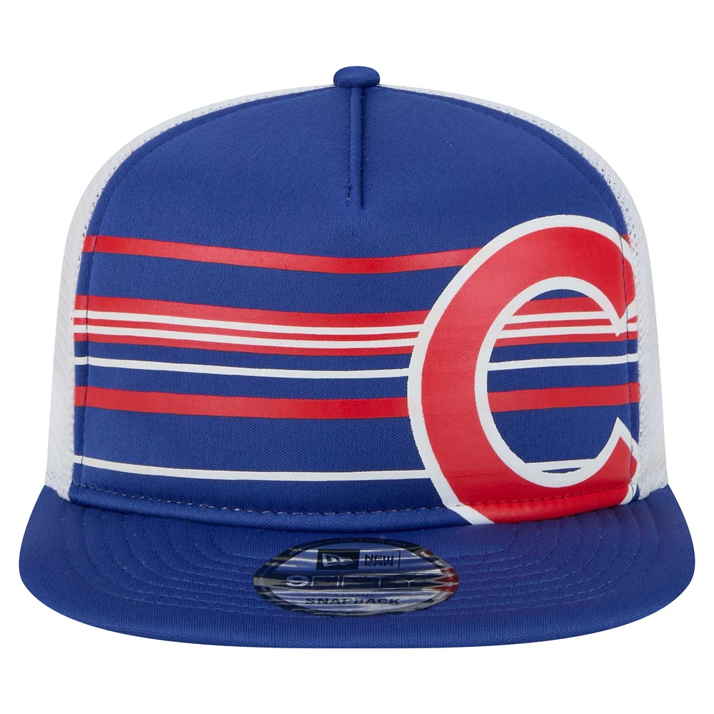 Casquette snapback 9FIFTY A-Frame Trucker Royal Chicago Cubs de New Era pour homme