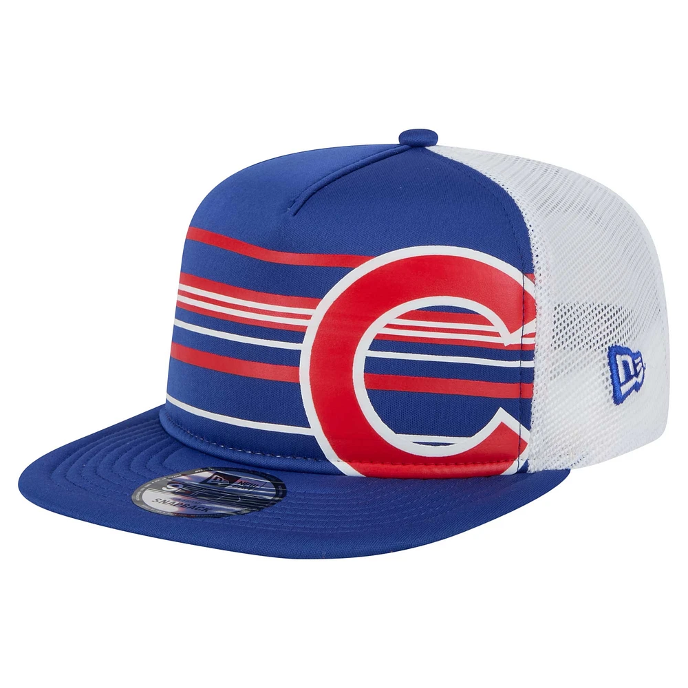 Men's New Era  Royal Chicago Cubs 9FIFTY A-Frame Trucker Snapback Hat