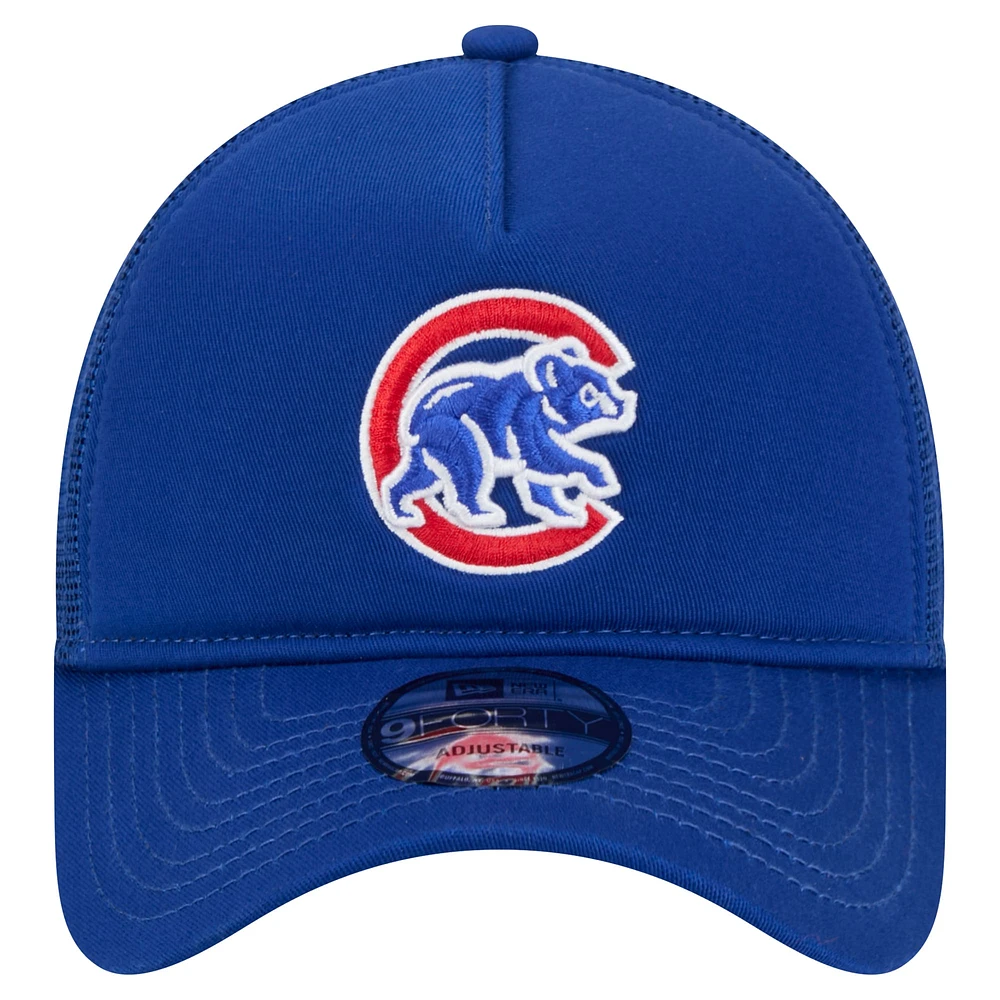 Men's New Era Royal Chicago Cubs 9FORTY A-Frame Trucker Adjustable Hat