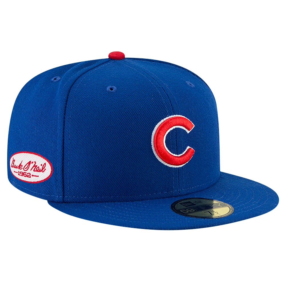 Casquette ajustée Buck O'Neil On Field 59FIFTY Royal Chicago Cubs de New Era pour homme