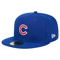 Casquette ajustée à carreaux 59FIFTY Chicago Cubs Royal New Era pour homme