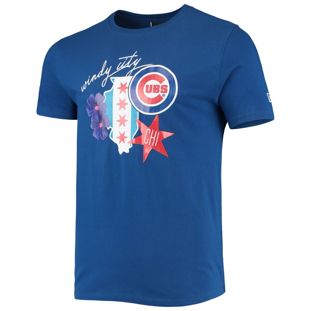 Men's New Era Royal Chicago Cubs City Cluster T-Shirt