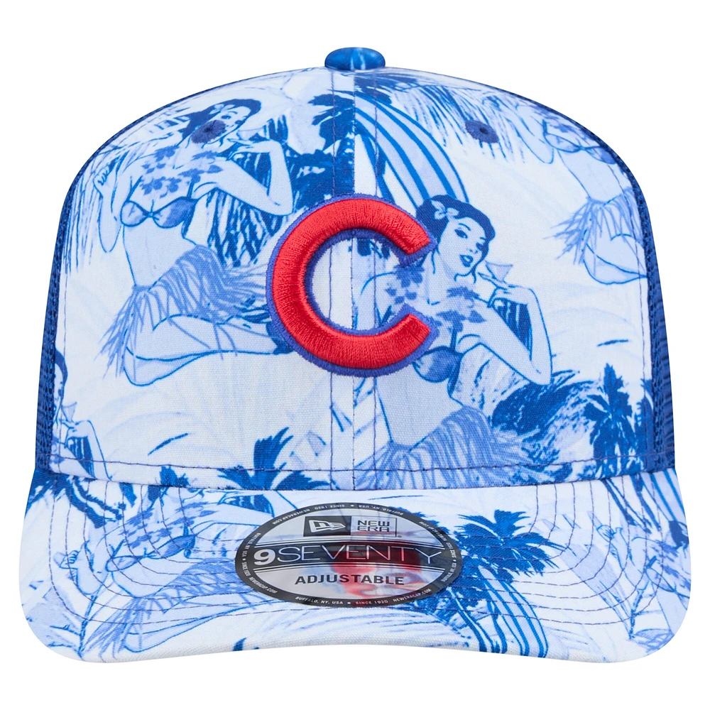 Men's New Era Royal Chicago Cubs Hula Trucker 9SEVENTY Adjustable Hat