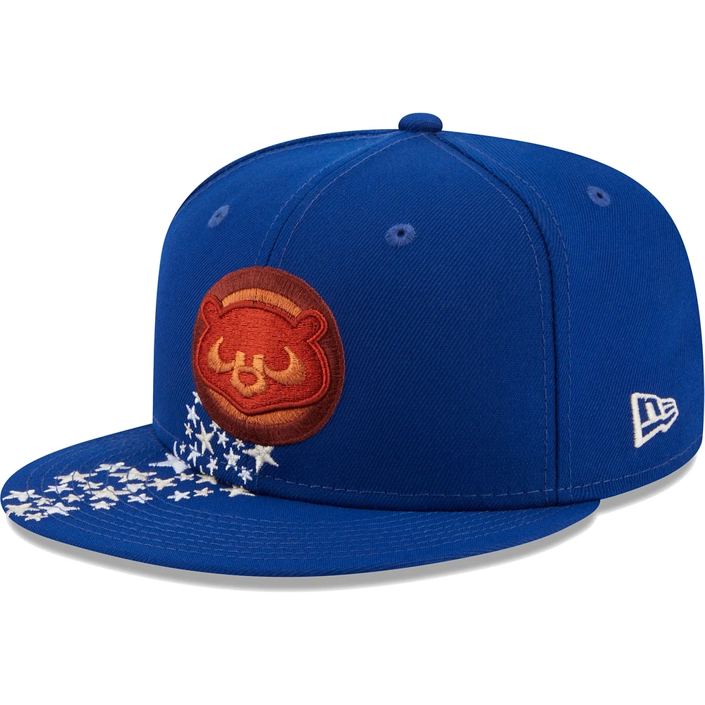 Casquette ajustée New Era Royal Chicago Cubs Meteor 59FIFTY pour homme