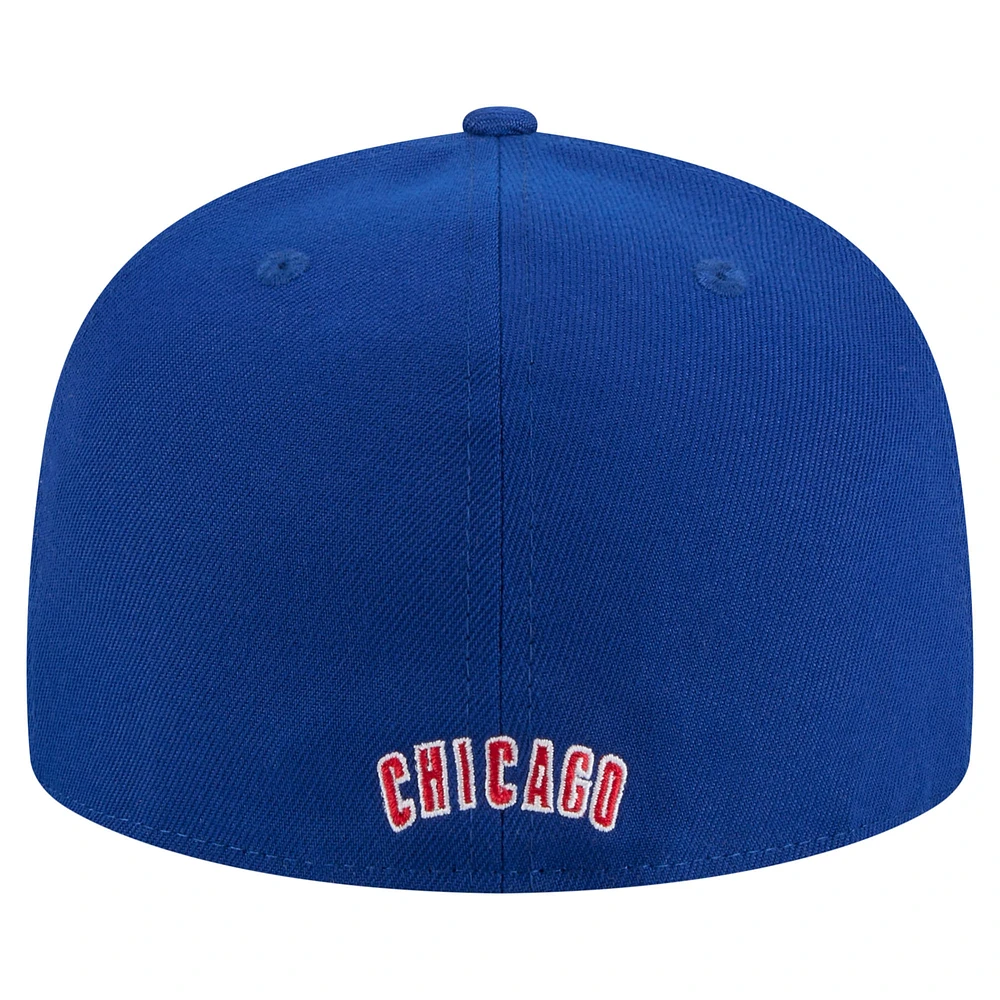 Men's New Era Royal Chicago Cubs Overlap 59FIFTY Fitted Hat