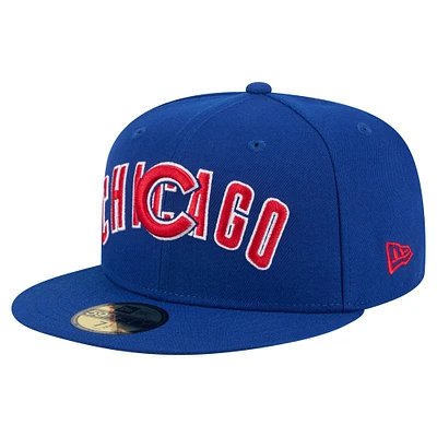 Men's New Era Royal Chicago Cubs Overlap 59FIFTY Fitted Hat