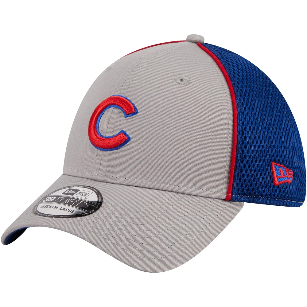 Casquette flexible 39THIRTY Pipe bleue des Chicago Cubs New Era pour hommes