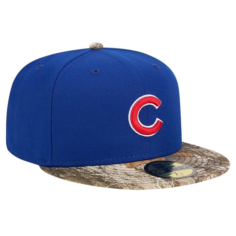 Casquette ajustée 59FIFTY Royal Chicago Cubs Realtree Camo New Era pour hommes