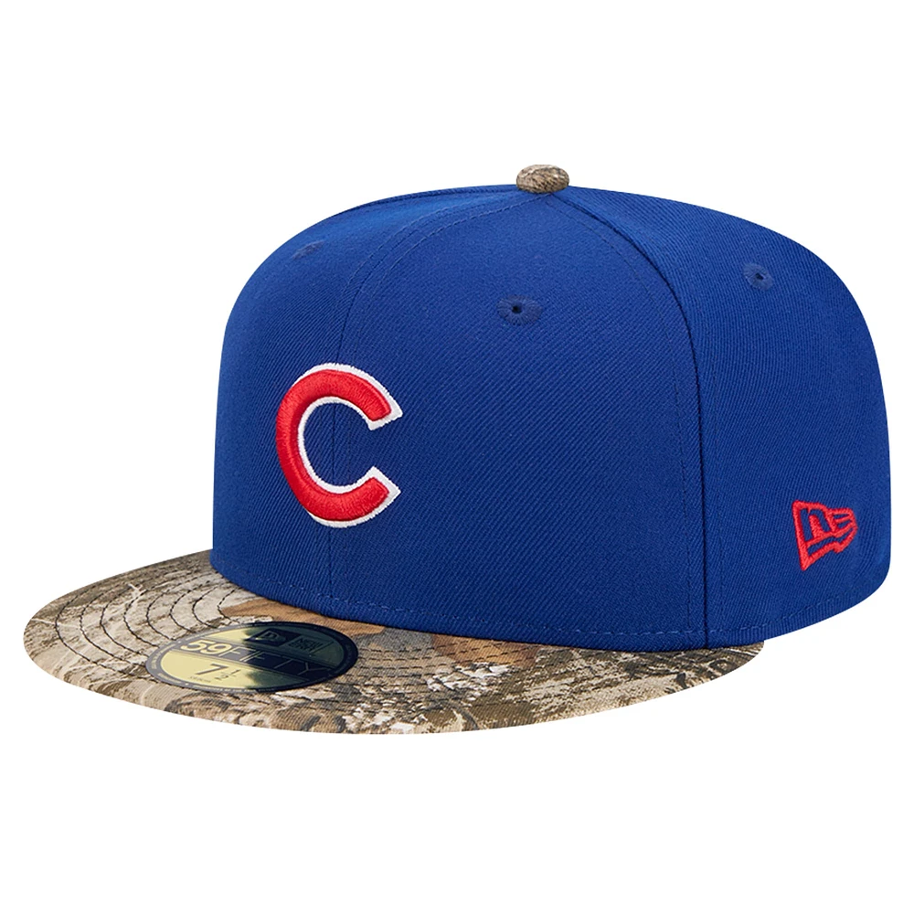 Men's New Era Royal Chicago Cubs Realtree Camo 59FIFTY Fitted Hat