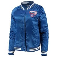 Men's New Era Royal Chicago Cubs Satin Raglan Full-Snap Jacket