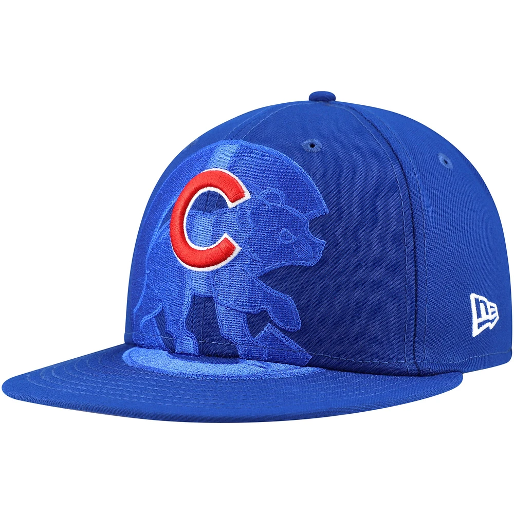 Men's New Era Royal Chicago Cubs Shadow Logo 59FIFTY Fitted Hat