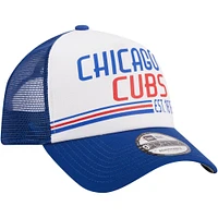 Men's New Era Royal Chicago Cubs Stacked 9FORTY Trucker Adjustable Hat