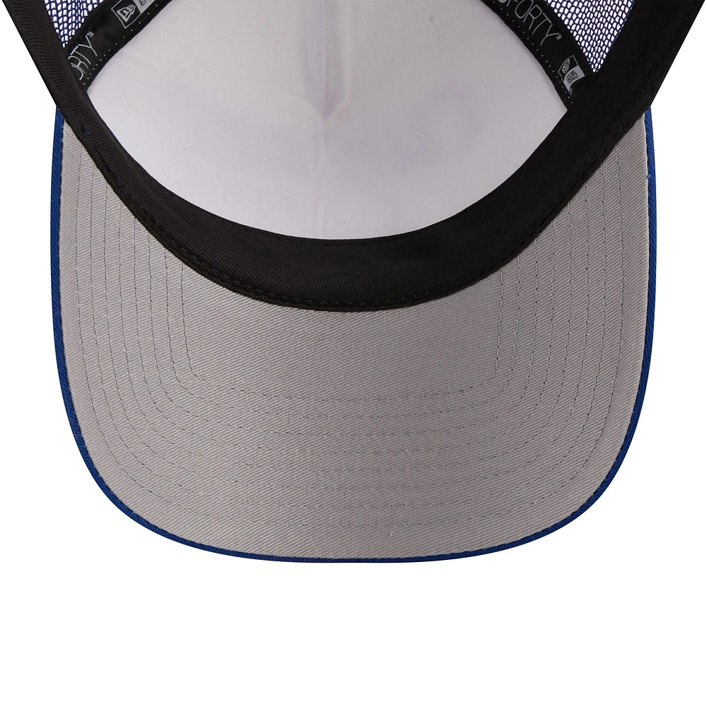 Men's New Era Royal Chicago Cubs Stacked 9FORTY Trucker Adjustable Hat