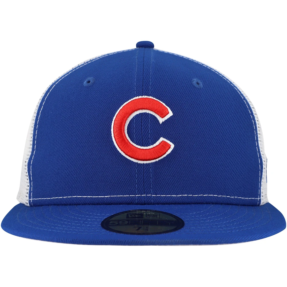 Men's New Era Royal Chicago Cubs Team Color 59FIFTY Trucker Fitted Hat