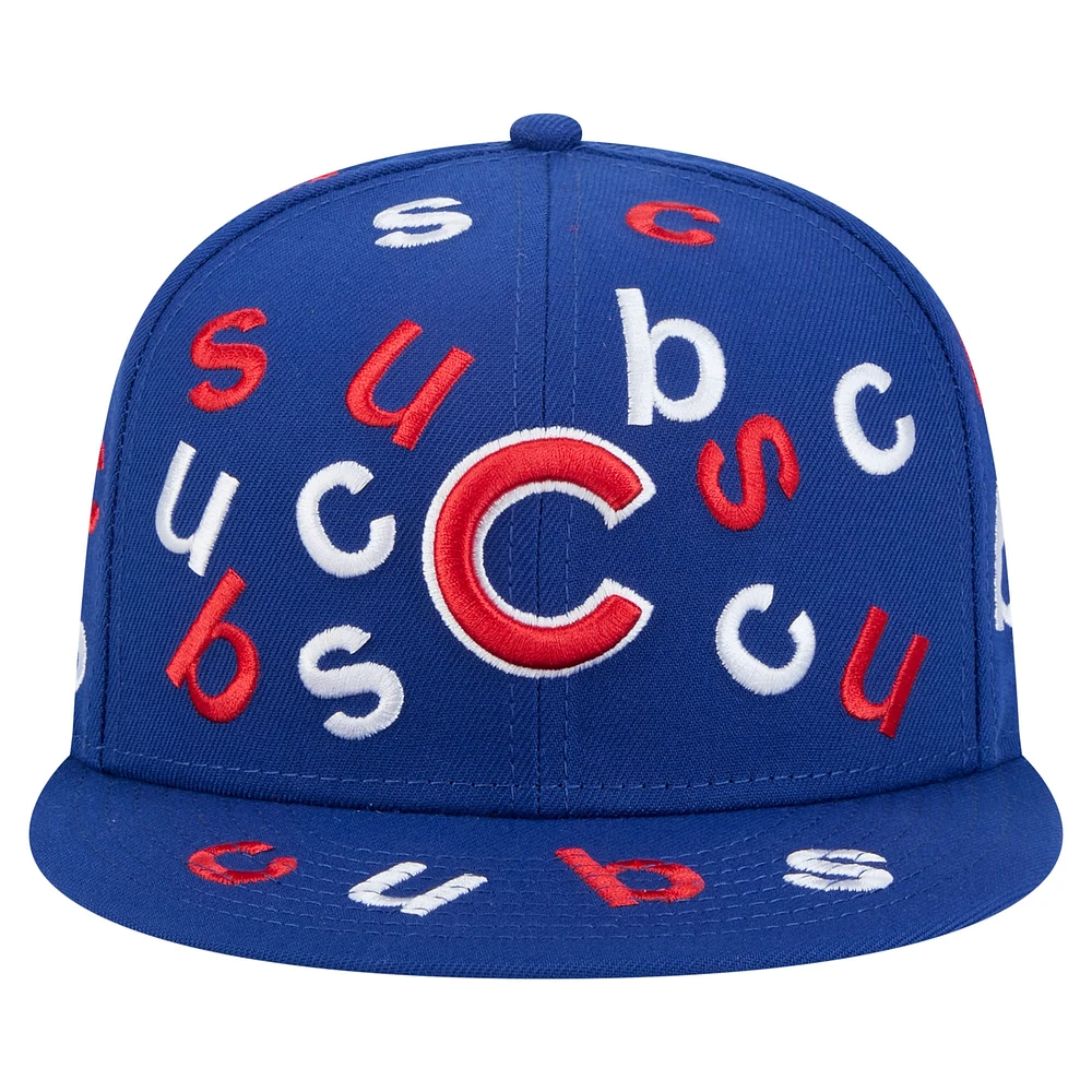 Casquette ajustée 59FIFTY Royal Chicago Cubs Team Confetti de New Era pour homme